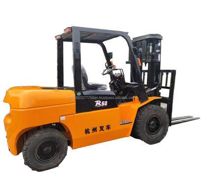 Hangzhou Forklift R50 Máquina usada de alto desempenho com comprimento de garfo de 2 m e peso de 4500 kg