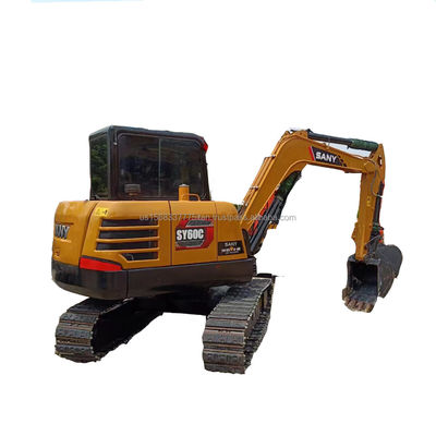 Excavadora Sany SY60C usada de 6 toneladas com válvula hidráulica original e excelente estado