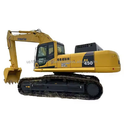 Excavadora usada Komatsu PC450 com poucas horas de trabalho e cilindro hidráulico original
