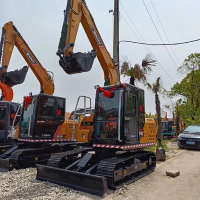 41.1 kW Escavação Sany SY75C de segunda mão cilindro hidráulico original mini escavadora usada