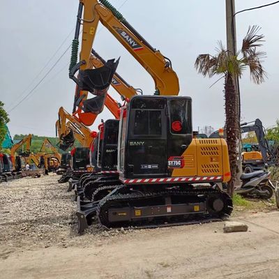 41.1 kW Escavação Sany SY75C de segunda mão cilindro hidráulico original mini escavadora usada