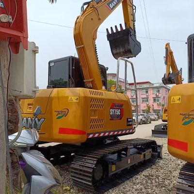 SANY SY75C escavadeira de segunda mão quase original bomba hidráulica máquina de movimento rápido