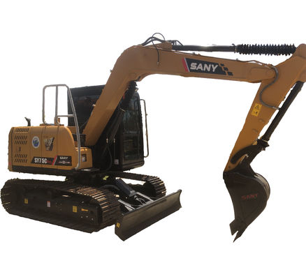 0.32M3 Capacidade de balde Sany SY75C Pro Excavator Original cilindro hidráulico e direito