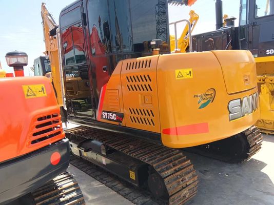 2016 SANY SY75C Pro Mini Digger em boas condições com cilindro hidráulico original