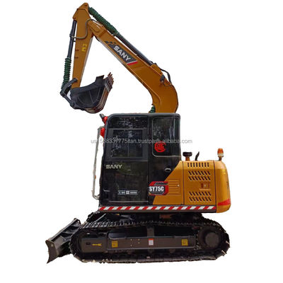 Excavadora original usada Sany Sy 75c 9tão Peso de operação Máquina de escavadoras hidráulicas