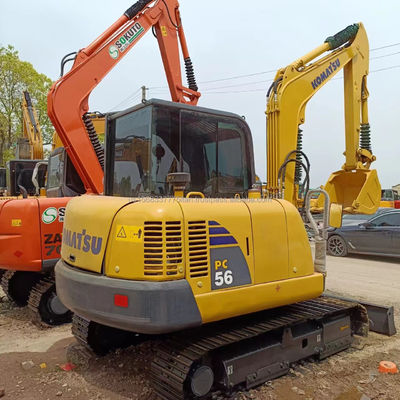 Excavadora usada Komatsu PC56-7 com 0-2000 horas de trabalho e válvula hidráulica original