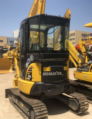 Excavadora Komatsu PC35 Mini Usada Com 0-2000 Horas de Trabalho Excavadora de Rodagem Hidráulica