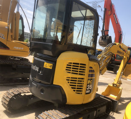 Excavadora Komatsu PC35 Mini Usada Com 0-2000 Horas de Trabalho Excavadora de Rodagem Hidráulica