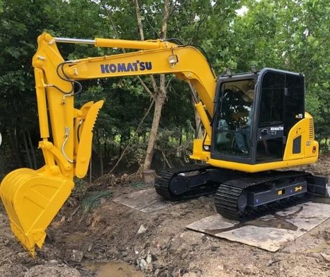 Excavadora usada Komatsu PC70 7T com capacidade de balde de 0,2M3 e boa condição de marcha