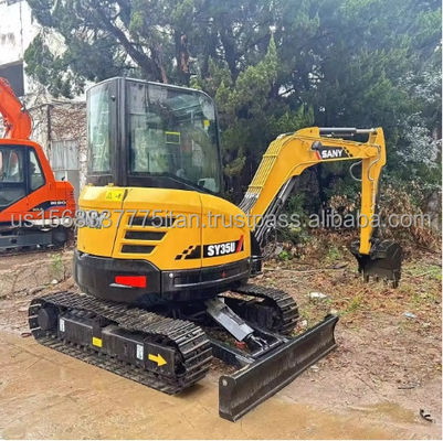 Horário de trabalho baixo Sany SY35U Mini Excavador com bomba hidráulica original e motor ISUZU
