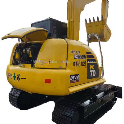 7 toneladas Komatsu PC70 mini escavadeira usada com cilindro e válvula hidráulica originais
