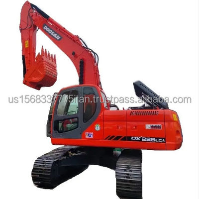 Excavadora exportada Doosan DX225 DH225 com baixas horas de trabalho e alto peso de funcionamento