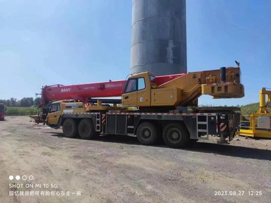 Excelente desempenho Usado SANY 80ton guindaste com baixas horas de trabalho e Max. altura de elevação 4,5m