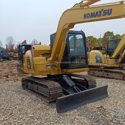 Mini escavadeira de 7 toneladas Komatsu PC70 Excavadora de rastreador usada com bomba hidráulica original