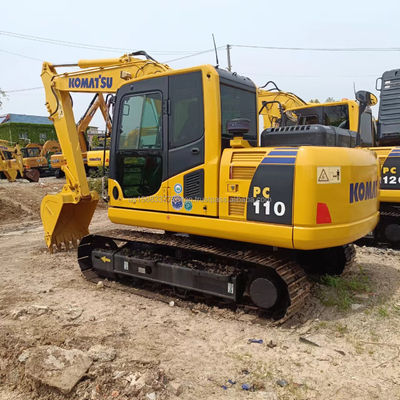 Excavadora com escavadeira hidráulica Komatsu PC110 usada de 11 toneladas e capacidade de balde de 0,48M3