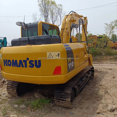 Excavadora com escavadeira hidráulica Komatsu PC110 usada de 11 toneladas e capacidade de balde de 0,48M3