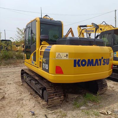 Excavadora com escavadeira hidráulica Komatsu PC110 usada de 11 toneladas e capacidade de balde de 0,48M3