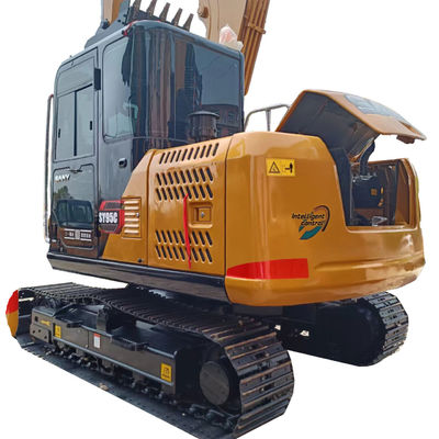 SANY SY95C Excavador usado 2016 em boas condições com design original e trilho de borracha