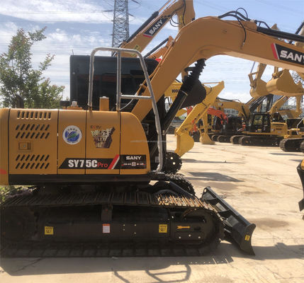 Excavadora SANY SY75C Pro de segunda mão Máquina de construção hidráulica de alto desempenho