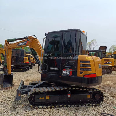 6 toneladas Pequena escavadeira Sany Usada SY60C SY75C Ano Chinês 2016 Horário de trabalho 0-2000