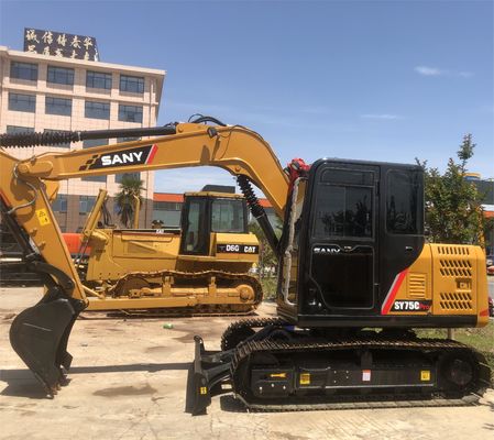 Excavadora SANY SY75C Pro 7 toneladas Peso operacional Bomba hidráulica original e unidade usada