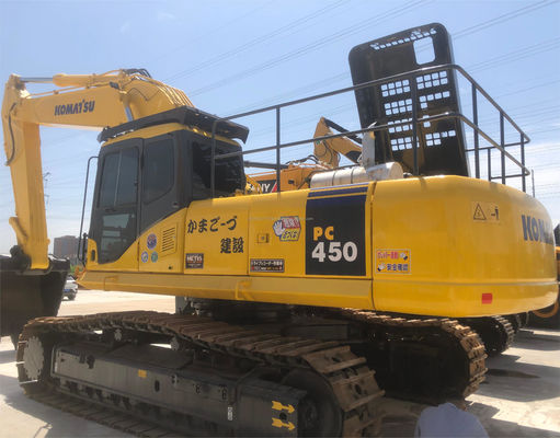 Excavadora usada Komatsu PC450 com poucas horas de trabalho e cilindro hidráulico original