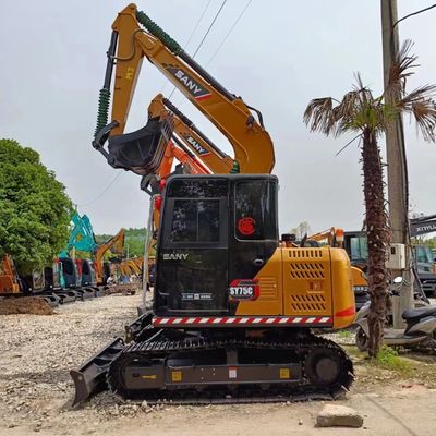 Excavadora Sany SY75C SY75CPRO usada com capacidade de balde de 0,32M3 e potência de 41,1 kW