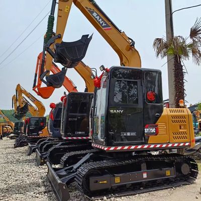 Excavadora Sany SY75C SY75CPRO usada com capacidade de balde de 0,32M3 e potência de 41,1 kW