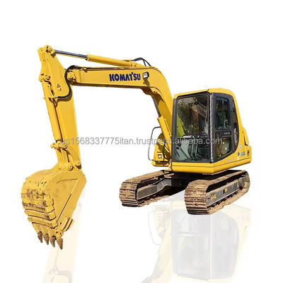 Excavadora usada de 6 toneladas Komatsu PC60 com válvula hidráulica original e poucas horas de trabalho