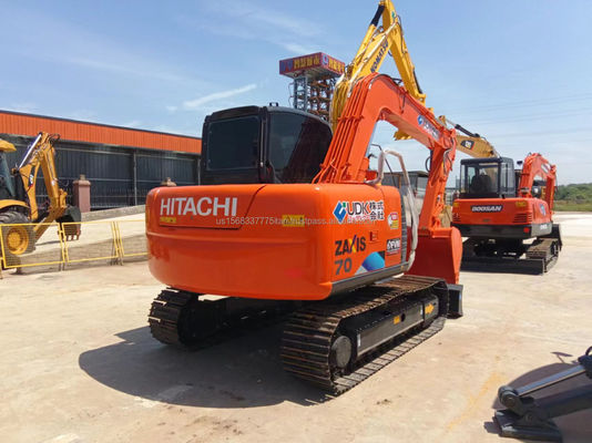Máquinas de construção Usadas Hitachi ZX70 escavadeira com 98kw de potência e poucas horas de trabalho